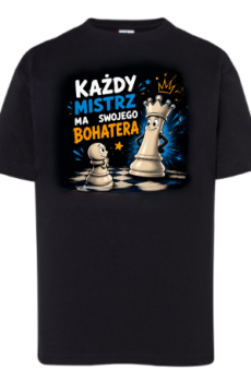 „Każdy mistrz ma swojego bohatera” – Koszulka Premium dziecięca – Rozmiar 3-4 lata